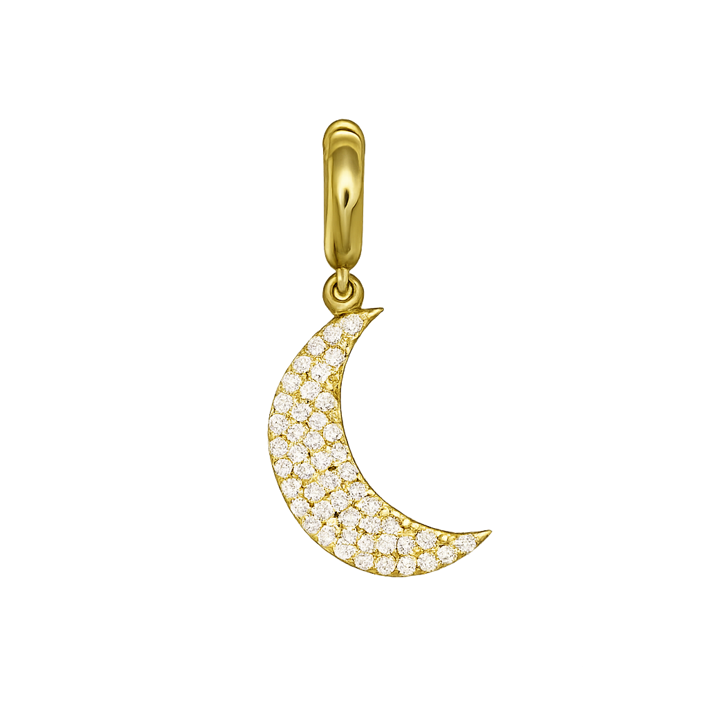 Diamond crescent charm