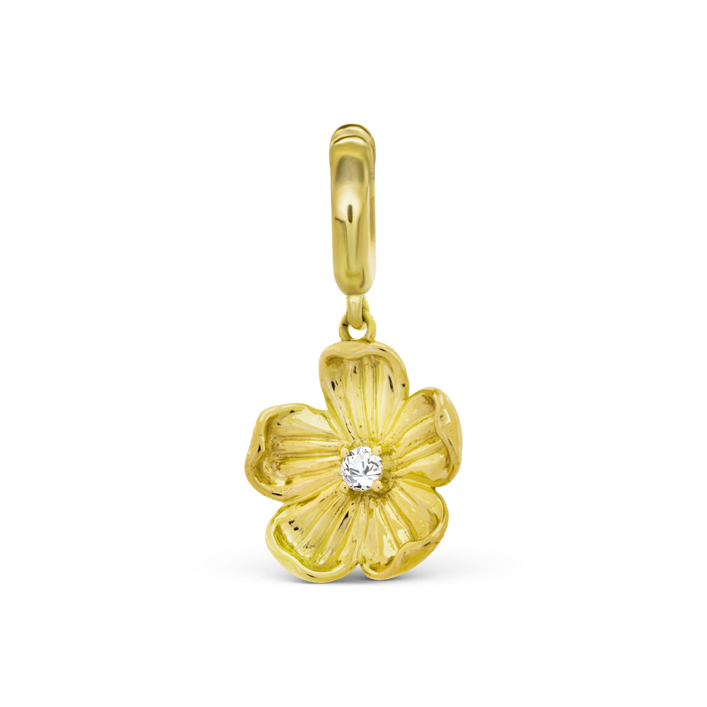 gold flower diamond center charm by STACK'D jewellery UAE stackdworld