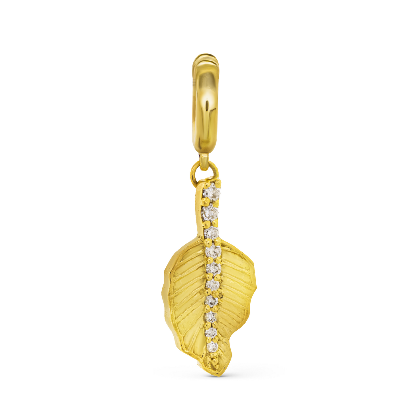 gold leaf & diamond stem charm by STACK'D jewellery UAE stackdworld