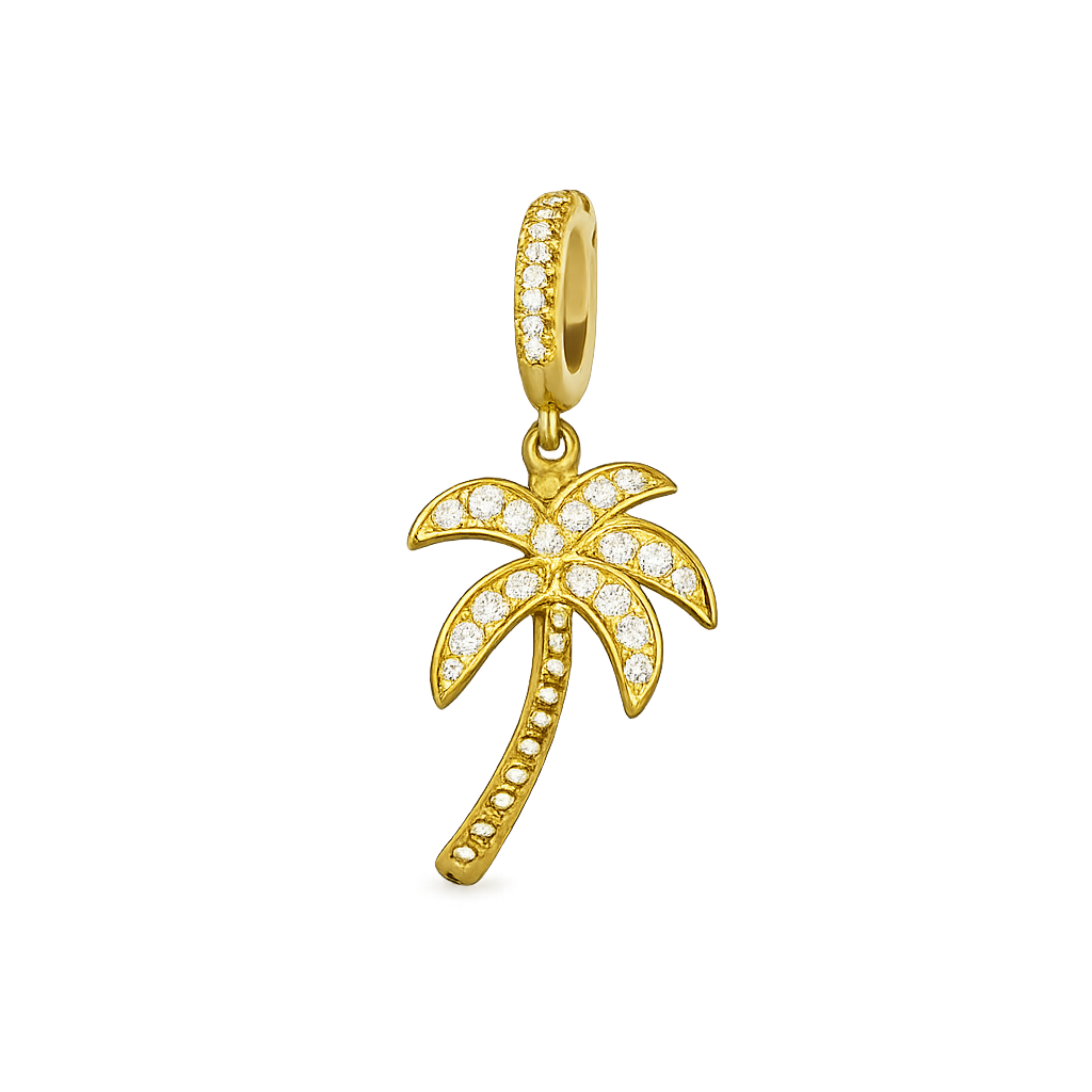 Diamond palm tree charm