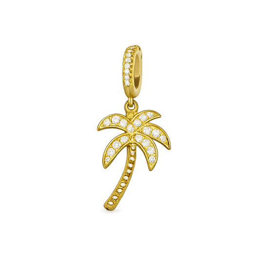 Diamond palm tree charm