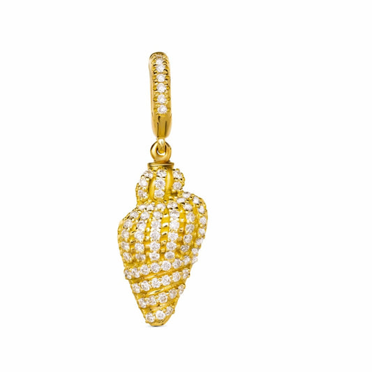Diamond conch shell charm by STACK'D jewellery UAE stackdworld
