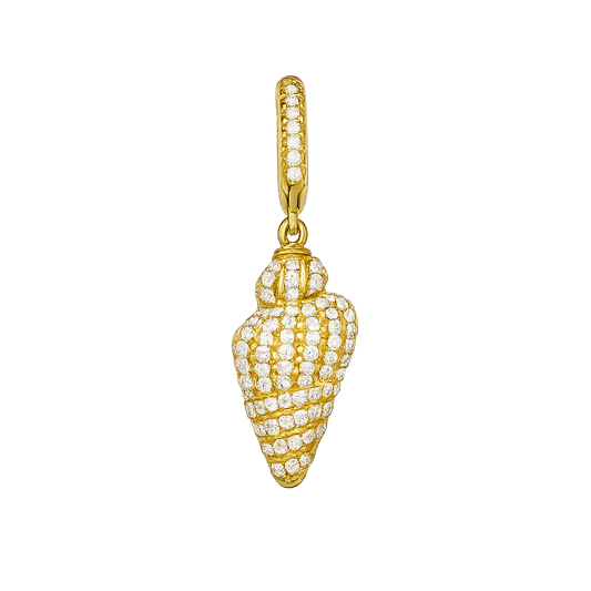 Diamond conch shell charm