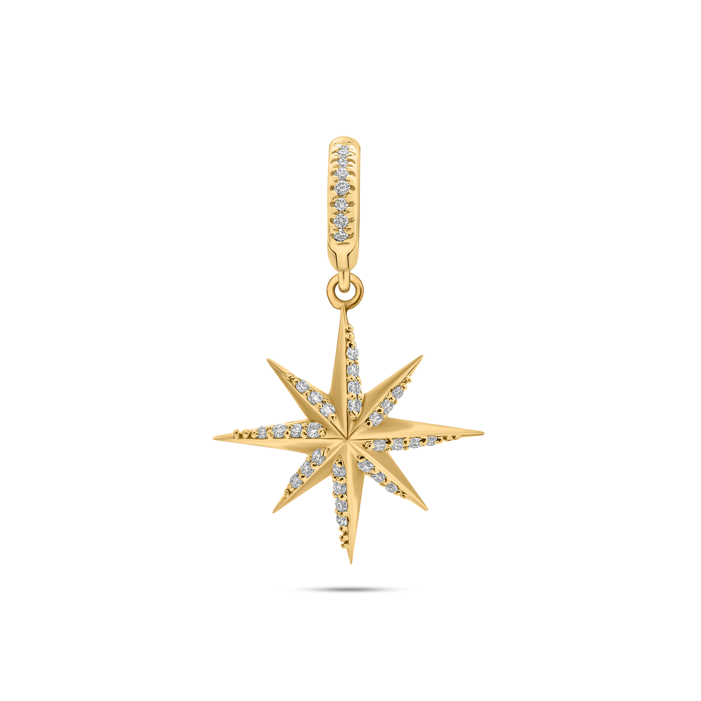 Gold star-shaped pendant with diamond accents by the STACKD world UAE