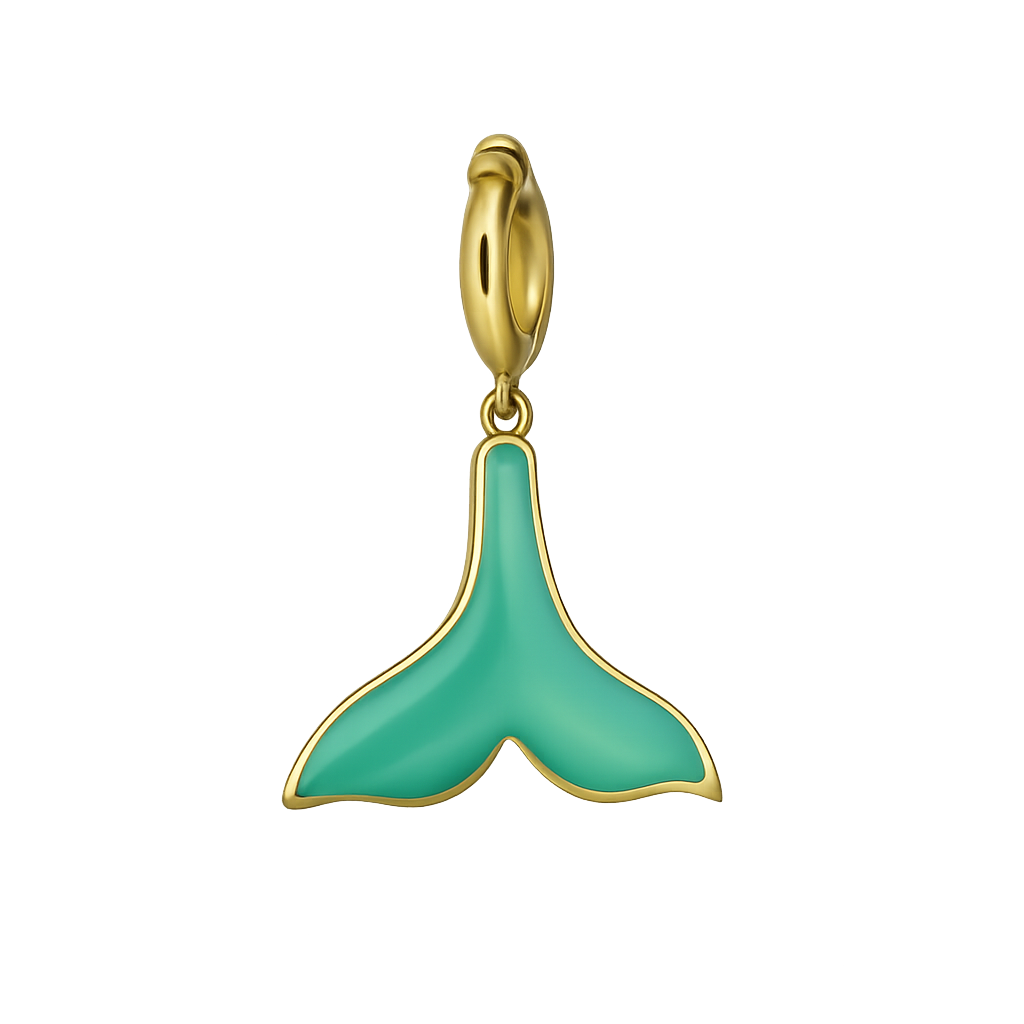 Enamel fishtail charm