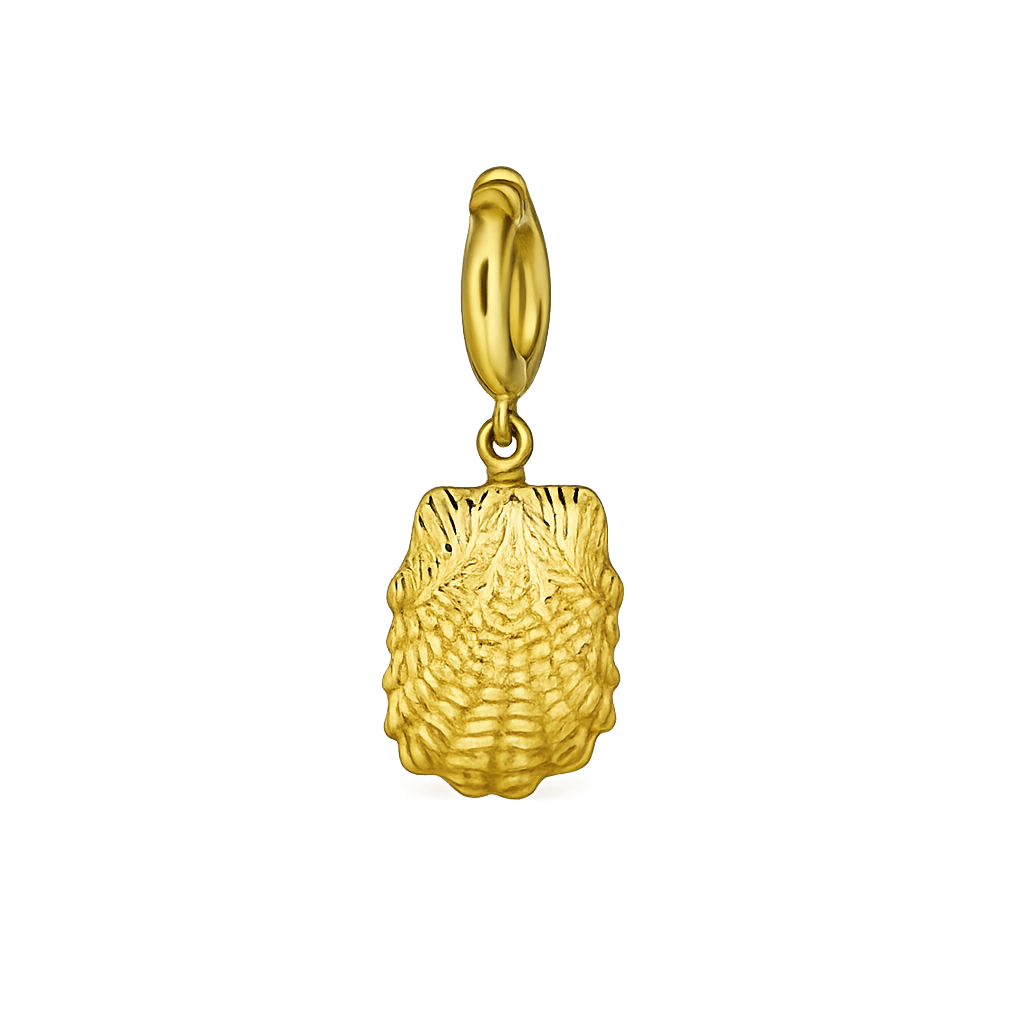 Gold scallop shell charm