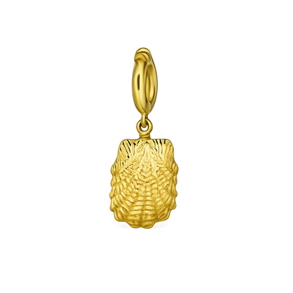 Gold scallop shell charm