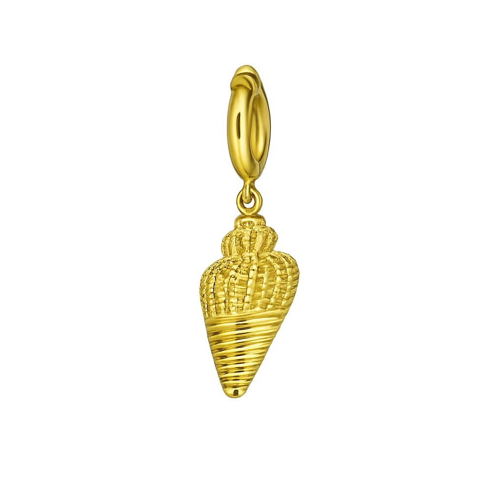 Gold conch shell charm