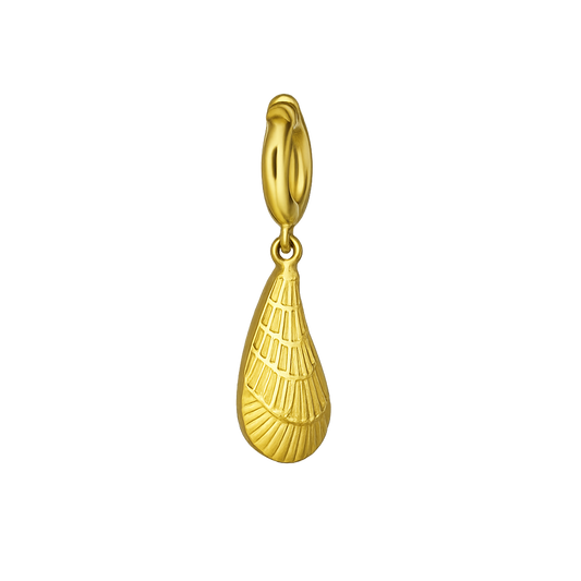 Gold oblong shell charm