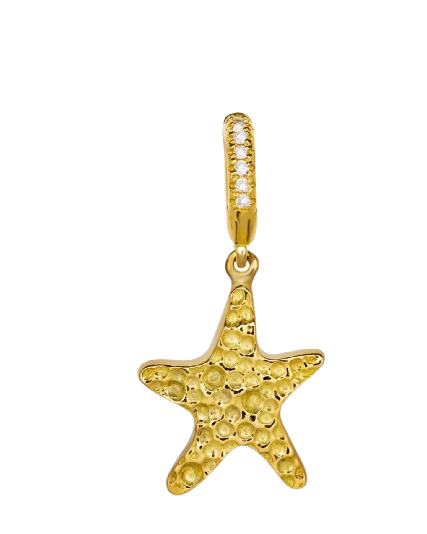 Gold starfish charm diamond lock by STACK'D jewellery UAE stackdworld