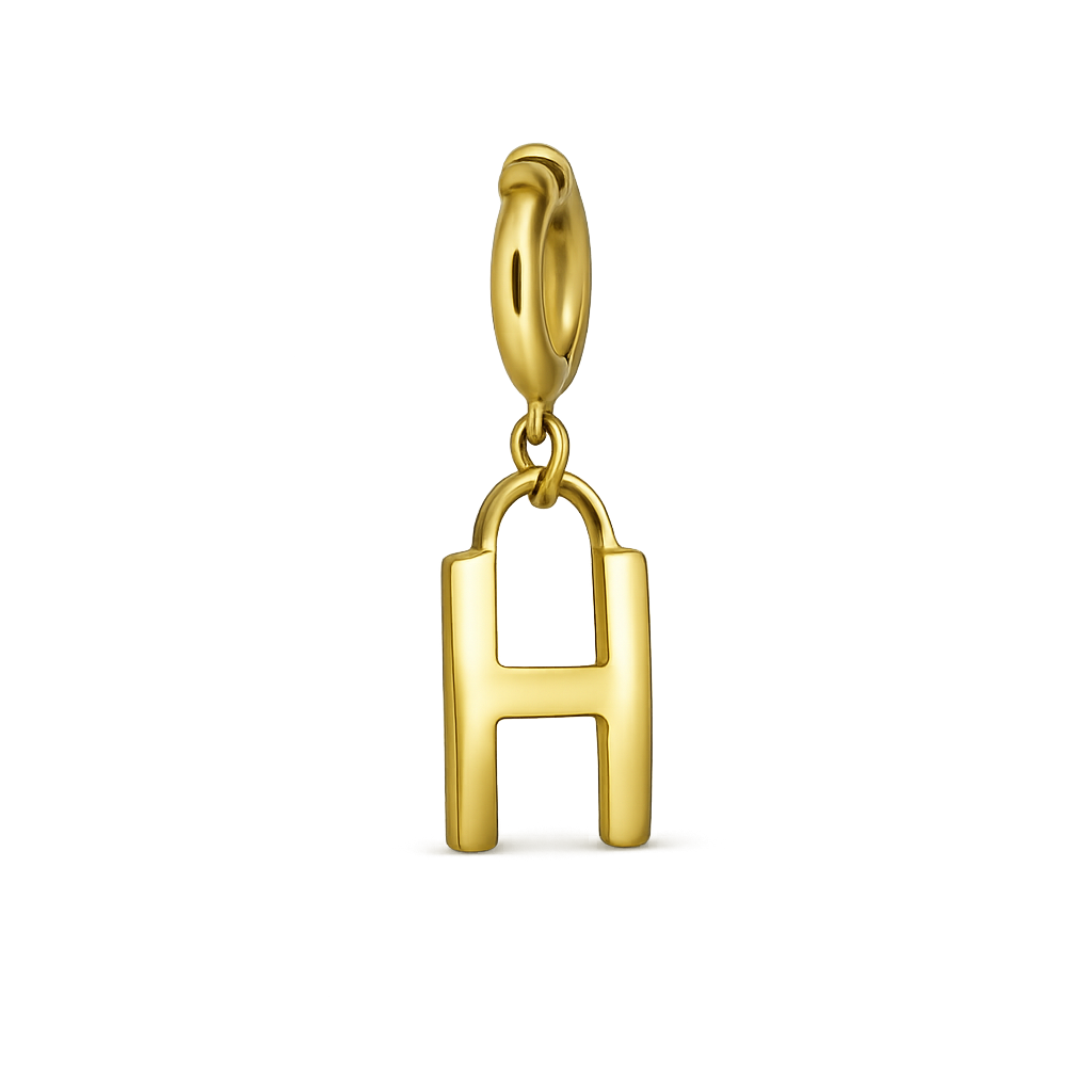Gold letter charm