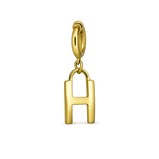 Gold letter charm
