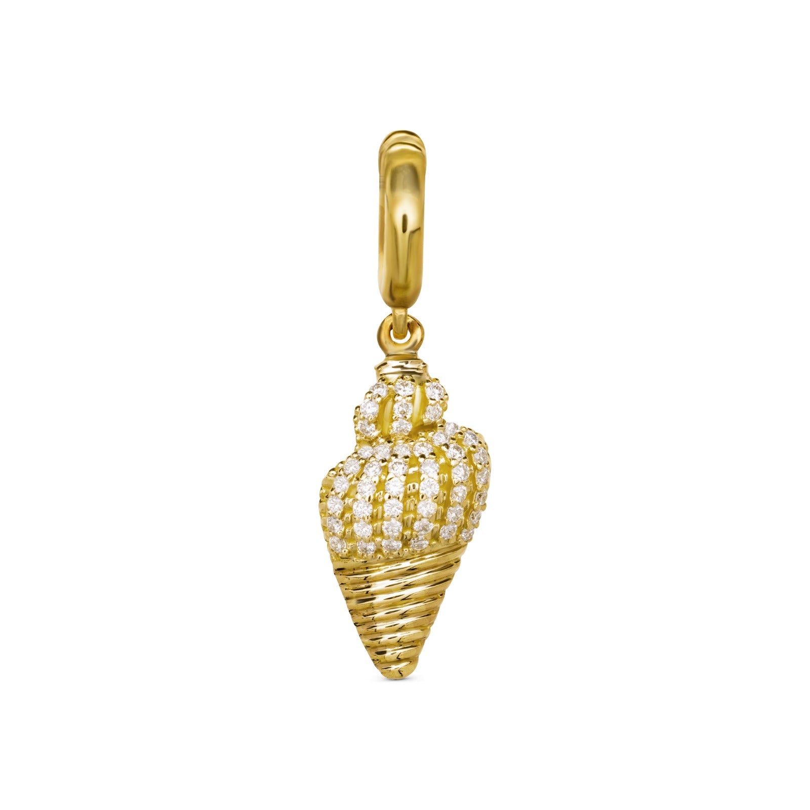 Half diamond conch shell charm by STACK'D jewellery UAE stackdworld