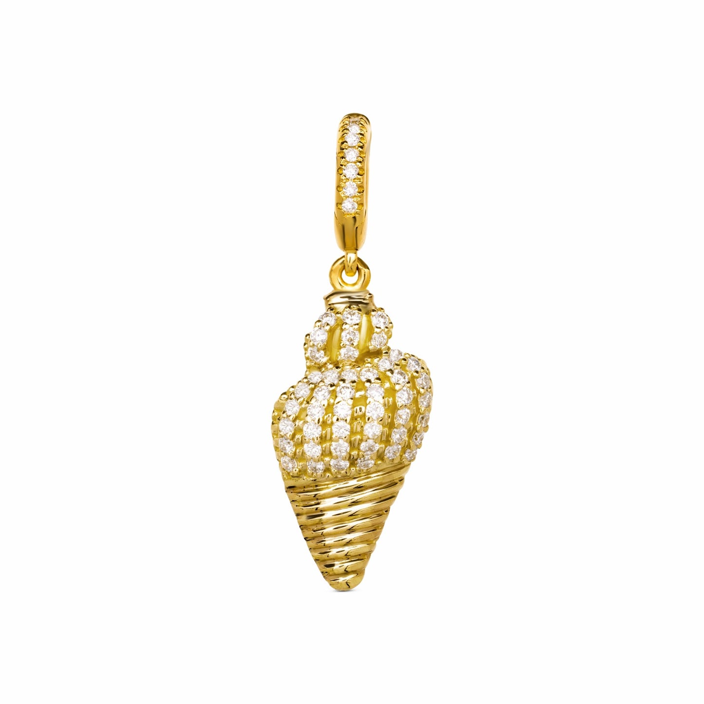 Half diamond conch shell charm diamond lock by STACK'D jewellery UAE stackdworld