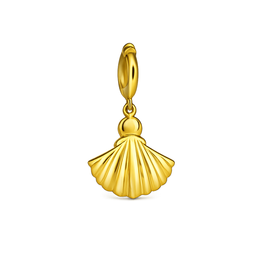 Gold mermaid shell charm