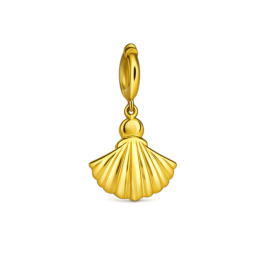 Gold mermaid shell charm