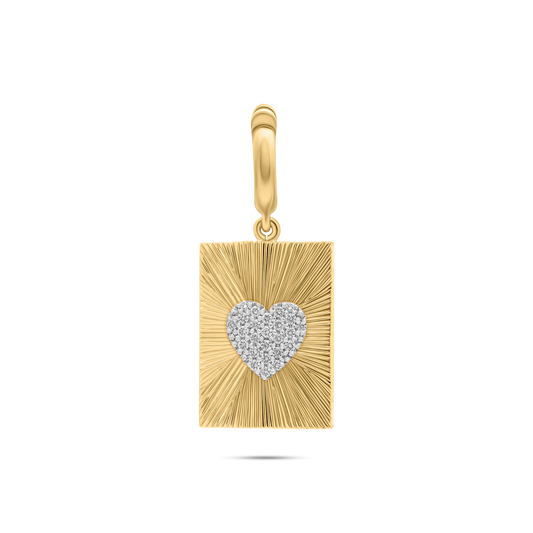 Gold pendant with a heart-shaped diamond design by the stackd world jewelry UAE