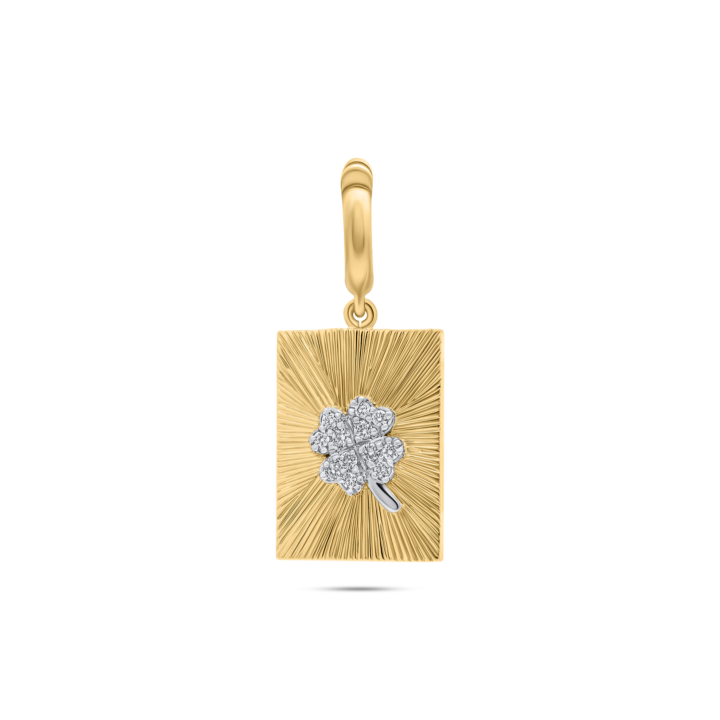 Gold pendant with a diamond flower design by the STACKD world UAE