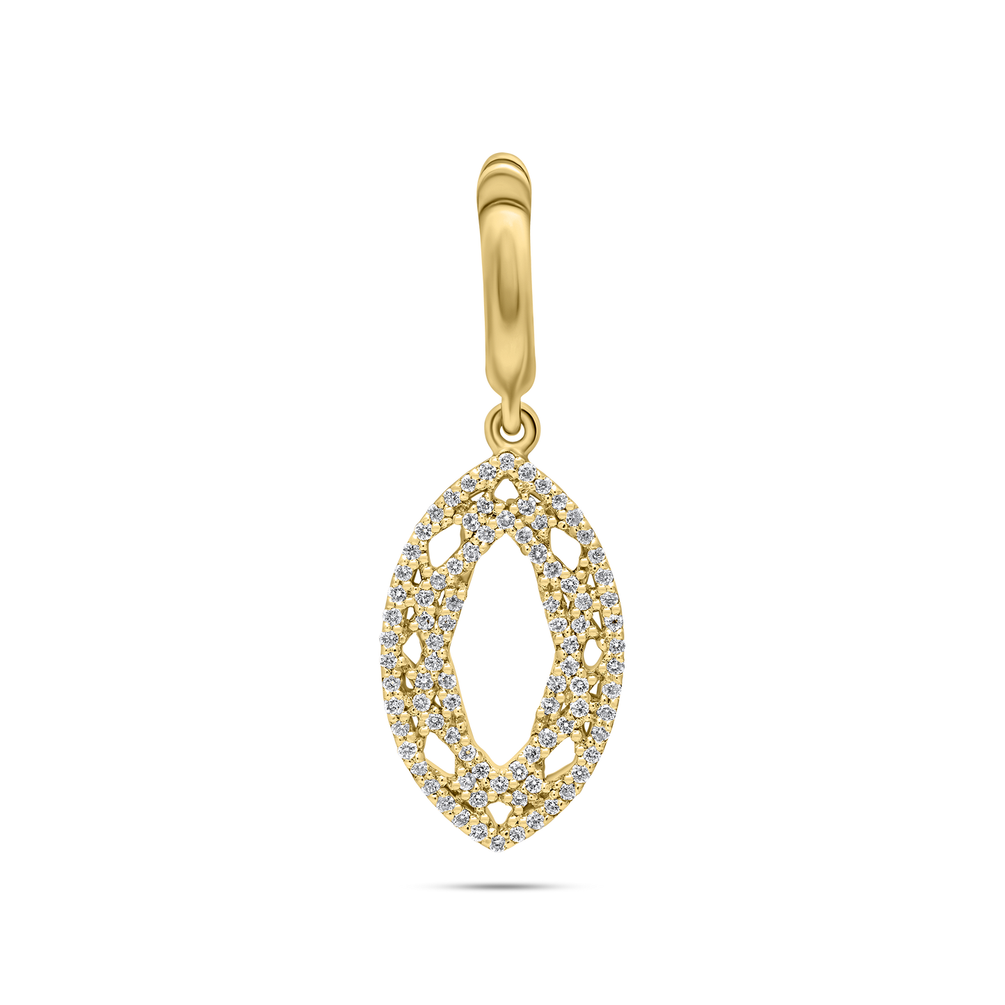 Gold pendant with diamond accents marquise shape by the STACKD world UAE 