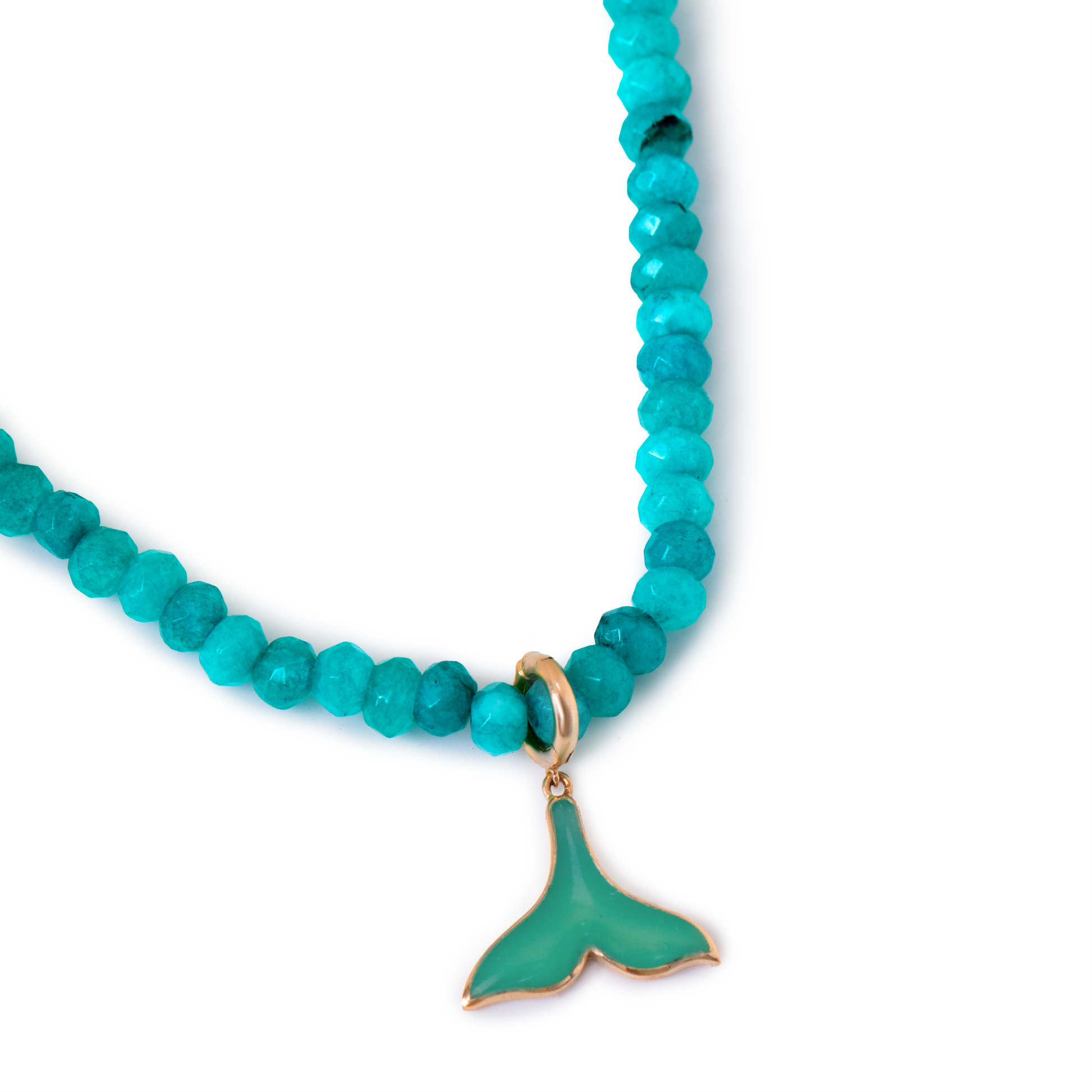 diamond enamel shell charm necklace by STACK'D jewellery UAE stackdworld