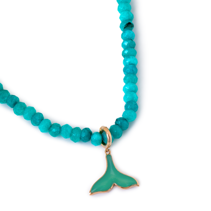 diamond enamel shell charm necklace by STACK'D jewellery UAE stackdworld