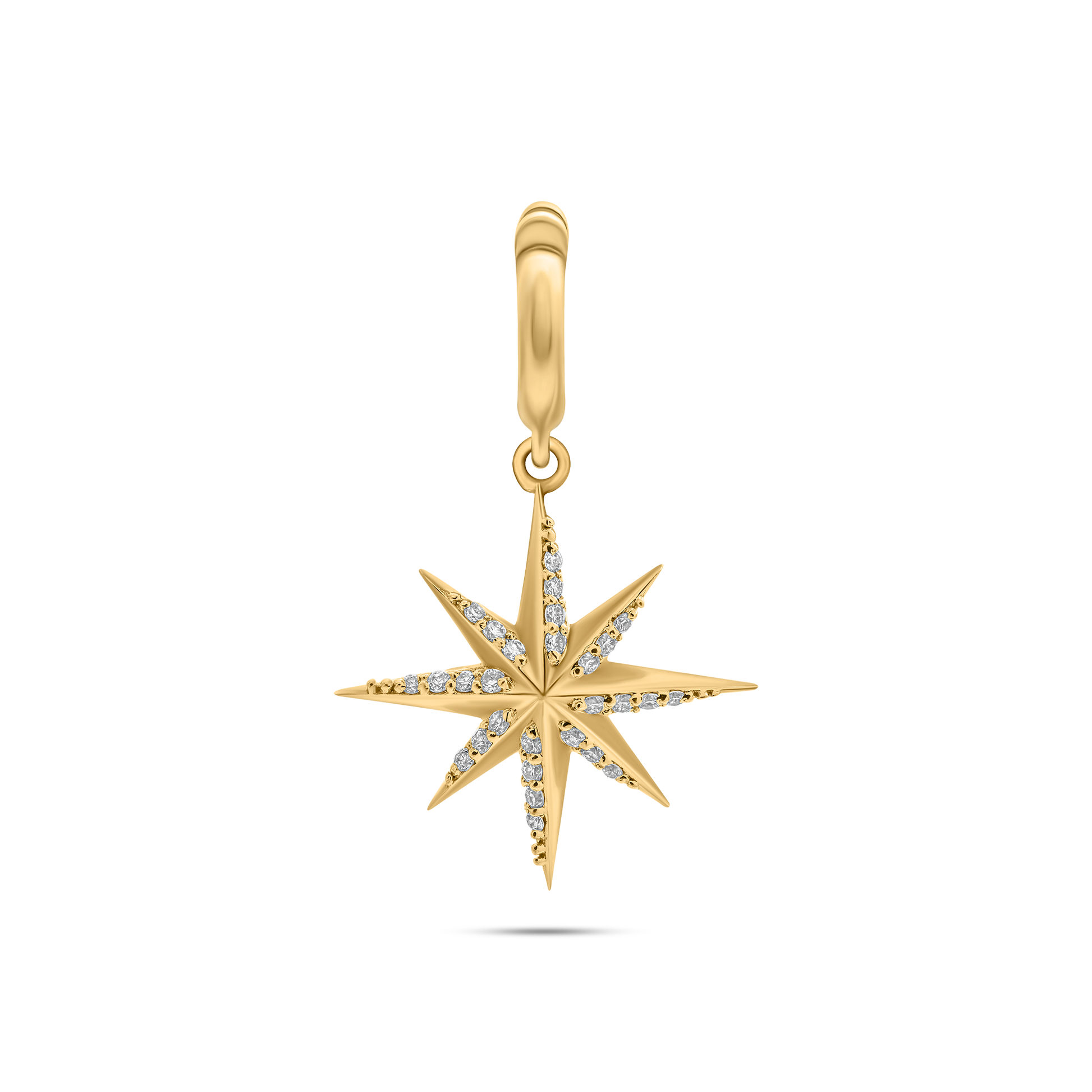 Gold star-shaped pendant with embedded stones by the STACKD world UAE
