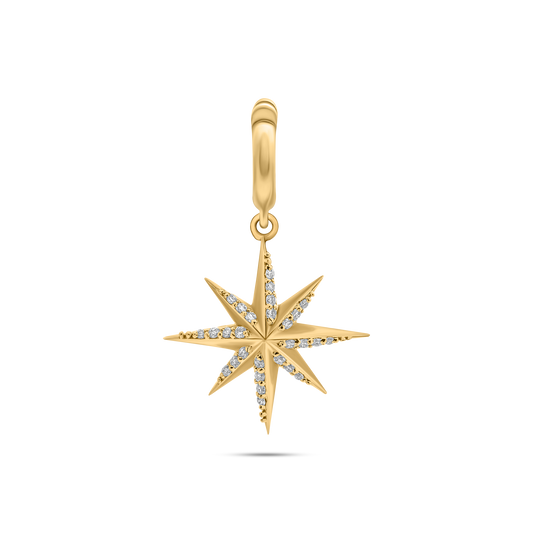 Gold star-shaped pendant with embedded stones by the STACKD world UAE