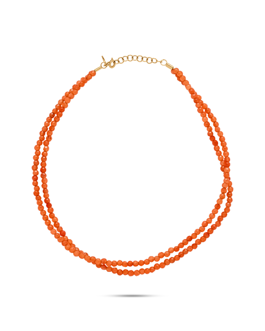 Orange beaded necklace by the STACKD world Jewelry UAE