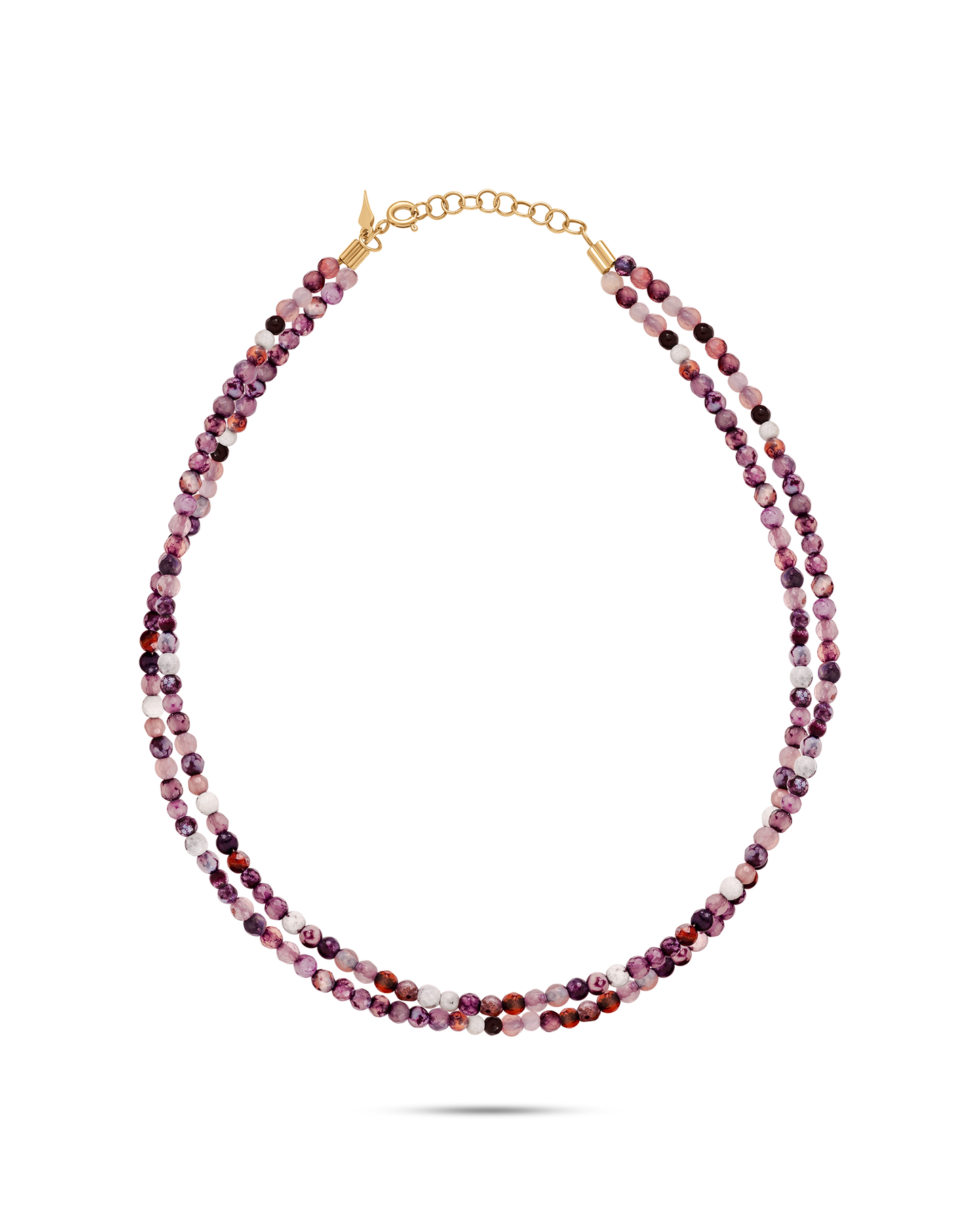 Two-layered beaded necklace with purple beads by the STACKD world jewelry UAE 