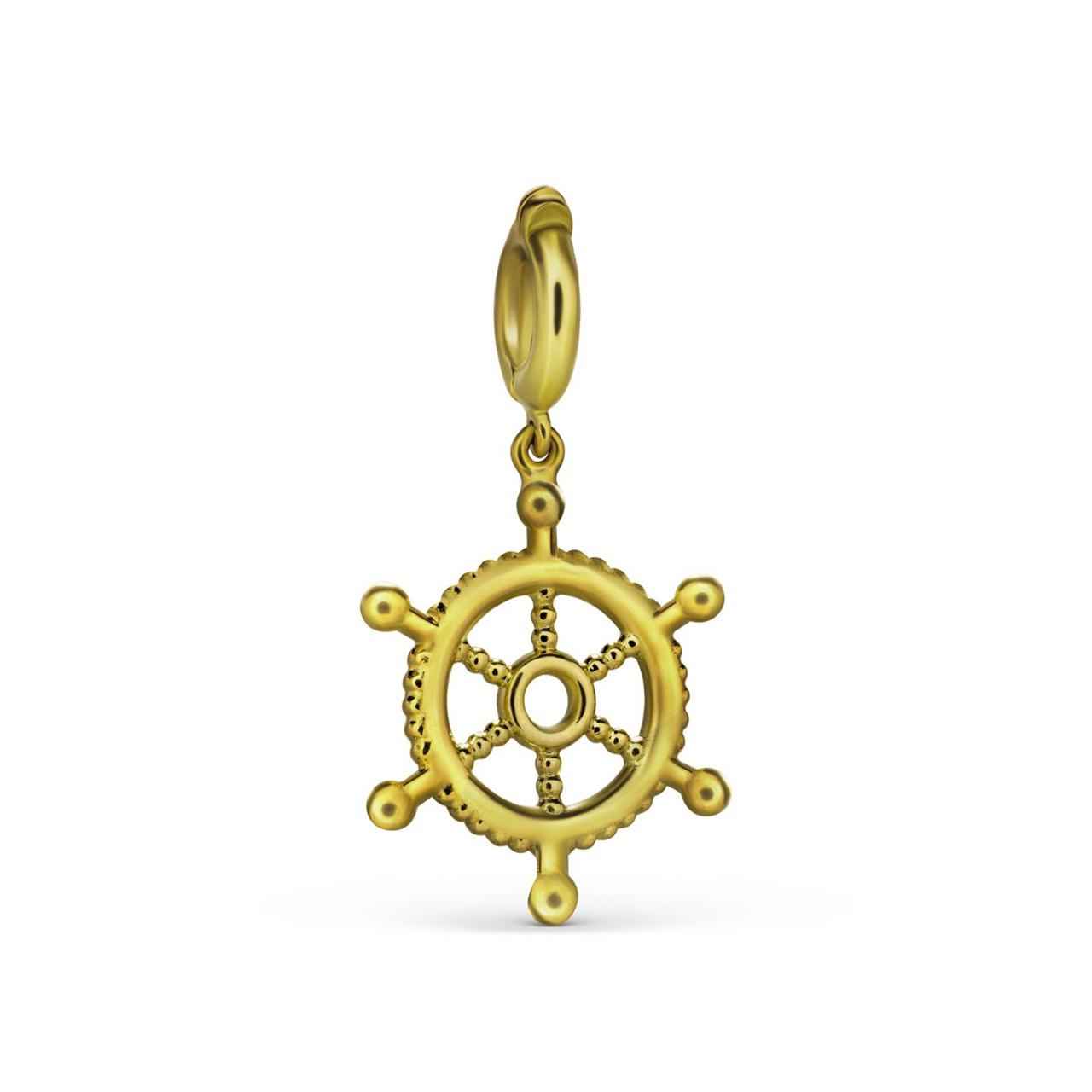 gold ship wheel charm by STACK'D jewellery UAE stackdworld