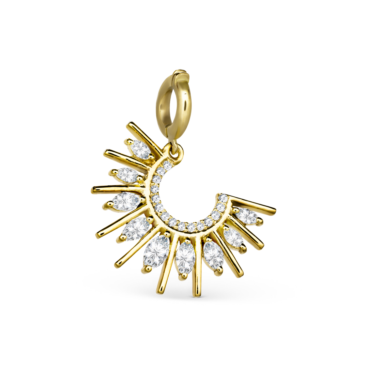 half sun diamond charm by STACK'D jewellery UAE stackdworld