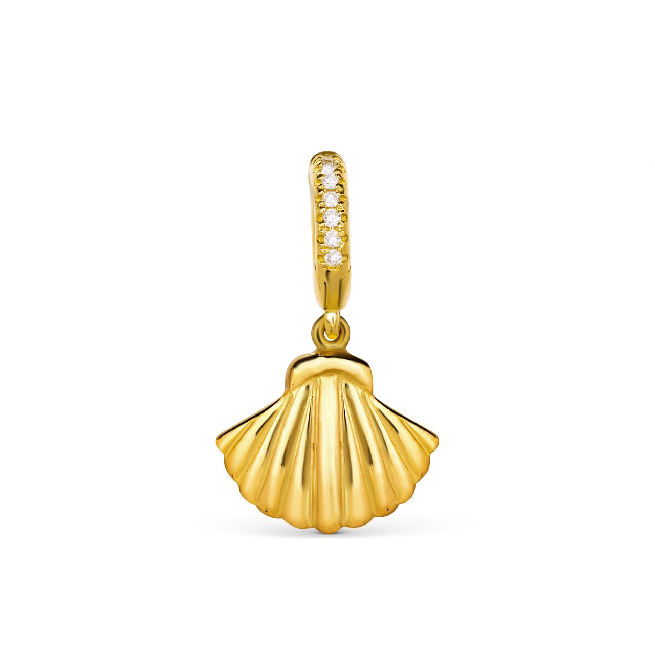 mermaid shell charm diamond lock by STACK'D jewellery UAE stackdworld