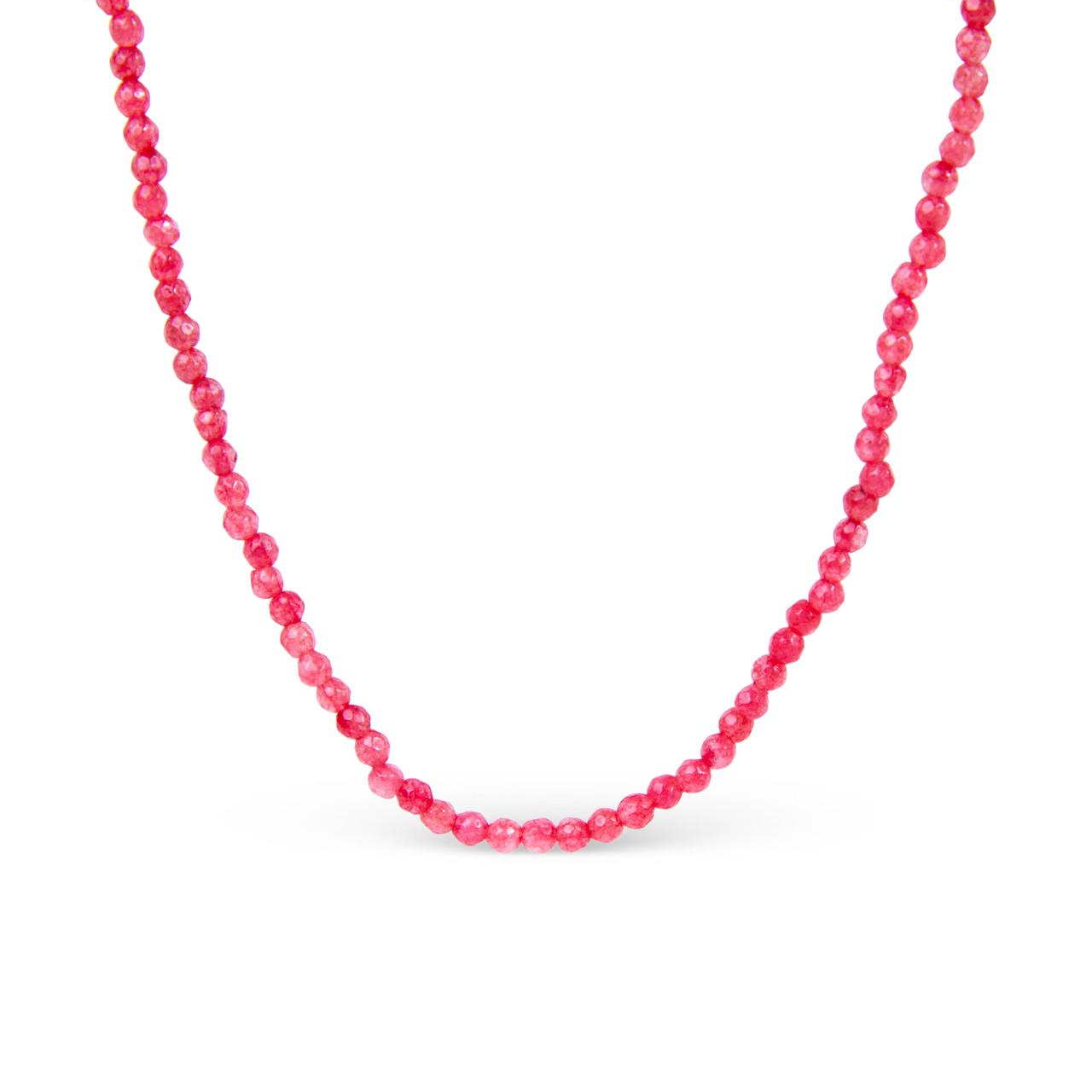 semi precious colored stone necklace fuchsia by STACK'D jewellery UAE stackdworld