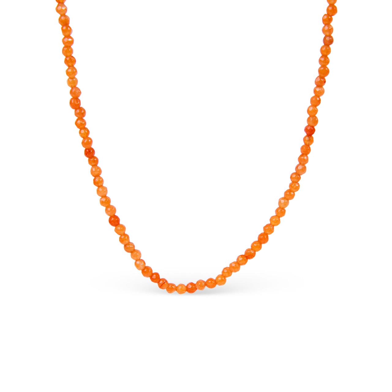 semi precious colored stone necklace  orange by STACK'D jewellery UAE stackdworld