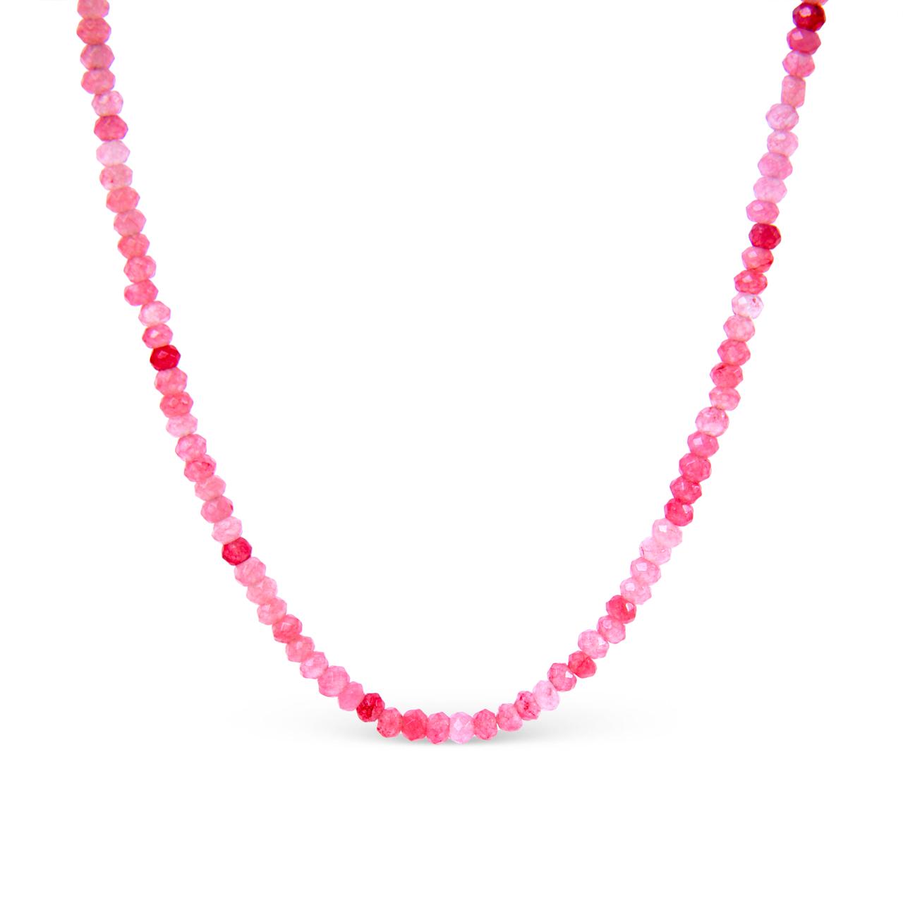 semi precious colored stone necklace pink by STACK'D jewellery UAE stackdworld