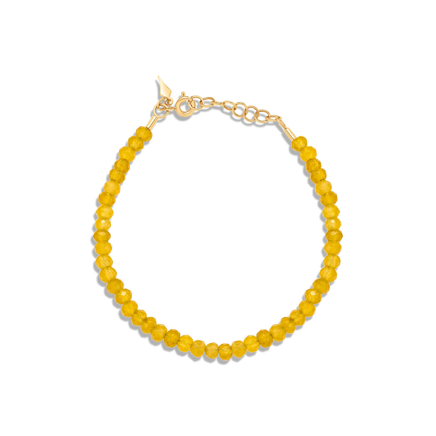 Yellow beaded bracelet with gold clasp by the STACKD world UAE
